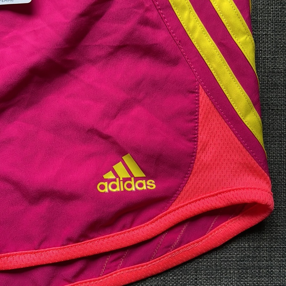 NWT Adidas curve shorts, size medium, blast pink / red zest - Picture 3 of 9
